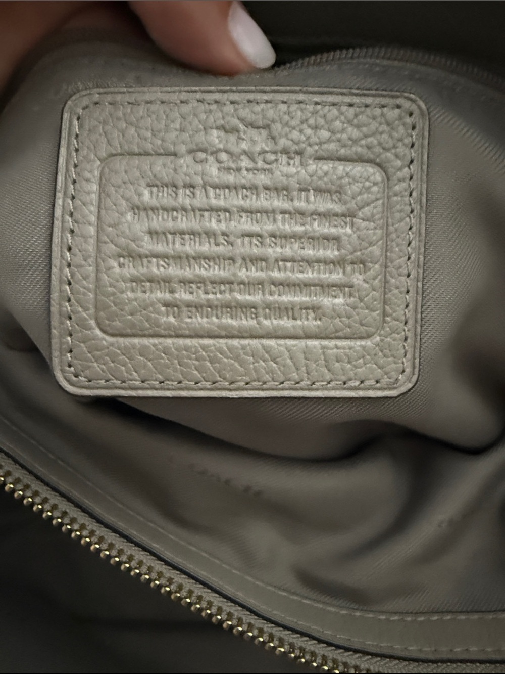 COACH MERCER GRAY Crossbody Leather Satchel with Gold bagCharm tea rose white - Picture 9 of 13